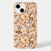 Cute Woodland Baby Deer Floral Pattern