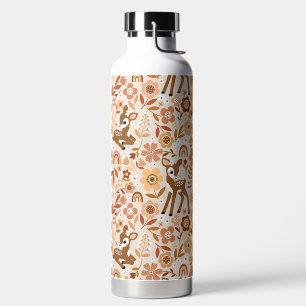 Cute Woodland Baby Deer Floral Pattern Water Bottle