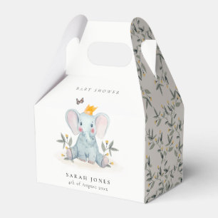 Cute Woodland Baby Elephant Foliage Baby Shower  Favour Box