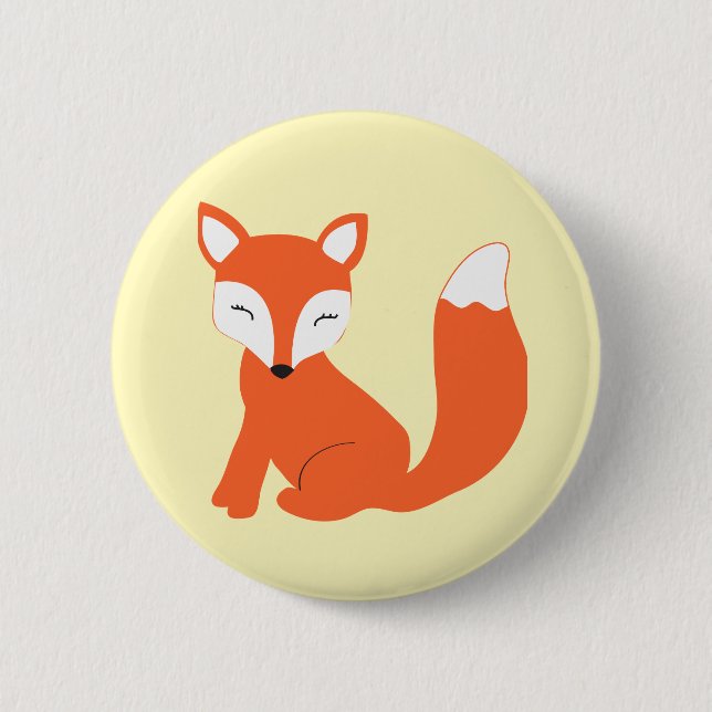 Cute Woodland Baby Fox 6 Cm Round Badge (Front)