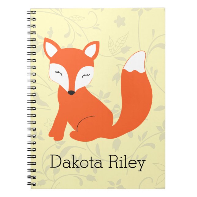 Cute Woodland Baby Fox Notebook (Front)