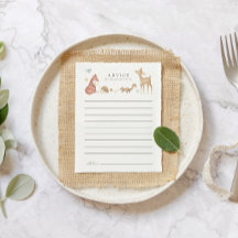 Cute Woodland Baby Shower Advice Card