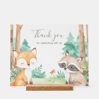 Cute Woodland Baby Shower Theme Acrylic Sign