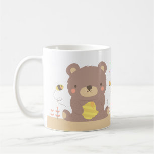 Cute Woodland Bear and Bees Kids Mug