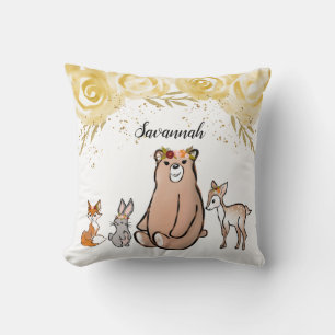 Cute Woodland Bear & Friends Cushion