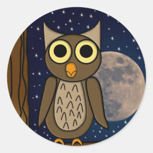 Cute Woodland Bird Artwork Classic Round Sticker