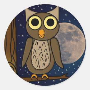 Cute Woodland Bird Artwork Classic Round Sticker