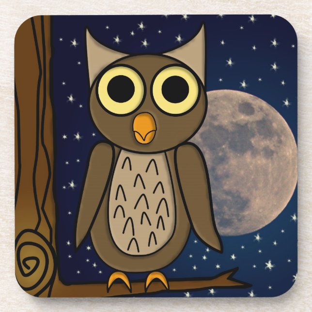 Cute Woodland Bird Artwork Coaster (Front)