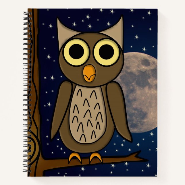 Cute Woodland Bird Artwork Notebook (Front)