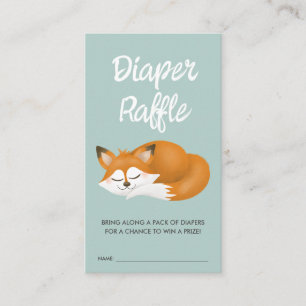 Cute Woodland Boys Baby Shower Diaper Raffle Enclosure Card