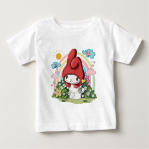 Cute Woodland Bunny & Flowers Baby T-Shirt