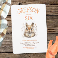 Cute Woodland Chipmunk Orange Any Age Boy Birthday