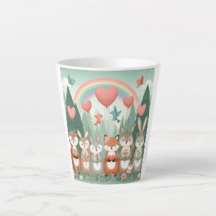 Cute Woodland Creature rainbow valentine's Latte Mug