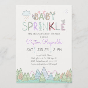 Cute Woodland Creatures Baby Sprinkle Invitation