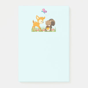 Cute Woodland Creatures Cartoon Illustration Post-it Notes