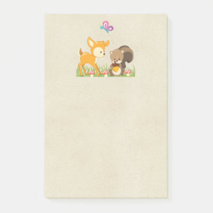 Cute Woodland Creatures Cartoon Illustration Post-it Notes
