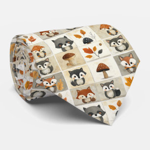 Cute Woodland Critters Pattern: Adorable Animals Tie