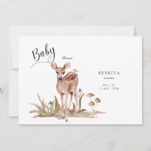 Cute Woodland Deer Baby Shower  Invitation
