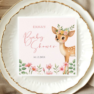 Cute Woodland Deer Baby Shower Napkin