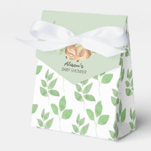 Cute Woodland Deer Floral Greenery Baby Shower  Favour Box