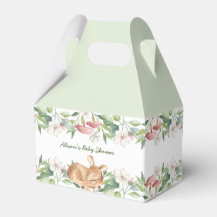 Cute Woodland Deer Floral Greenery Baby Shower  Favour Box