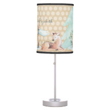 Cute Woodland Deer Monogram Table  Lamp