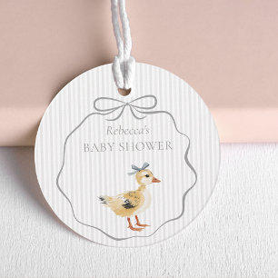 Cute Woodland Duckling Watercolor Boy Baby Shower Favour Tags