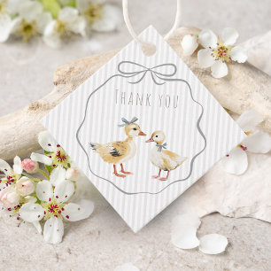 Cute Woodland Duckling Watercolor Thank You Favour Tags
