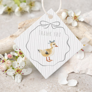 Cute Woodland Duckling Watercolor Thank You Favour Tags