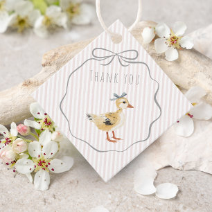 Cute Woodland Duckling Watercolor Thank You Favour Tags