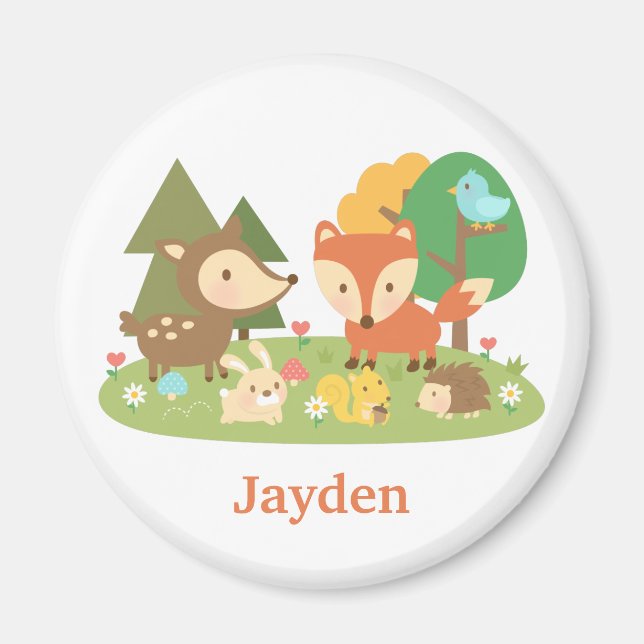 Cute Woodland Forest Animal For Kids Magnet (Front)