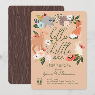 Cute Woodland Forest Animals Baby Shower Invitation