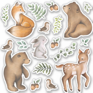 Cute Woodland Forest Animals Scrapbook Stationery