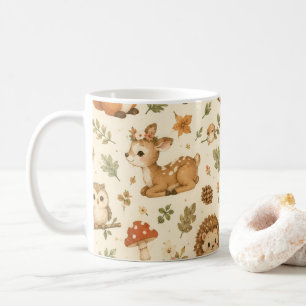 Cute Woodland Forest Animals Watercolor Pattern Coffee Mug