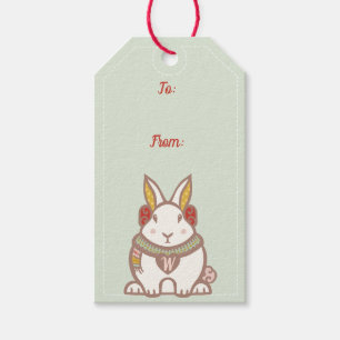 Cute Woodland Forest Bunny Rabbit Christmas Gift Tags