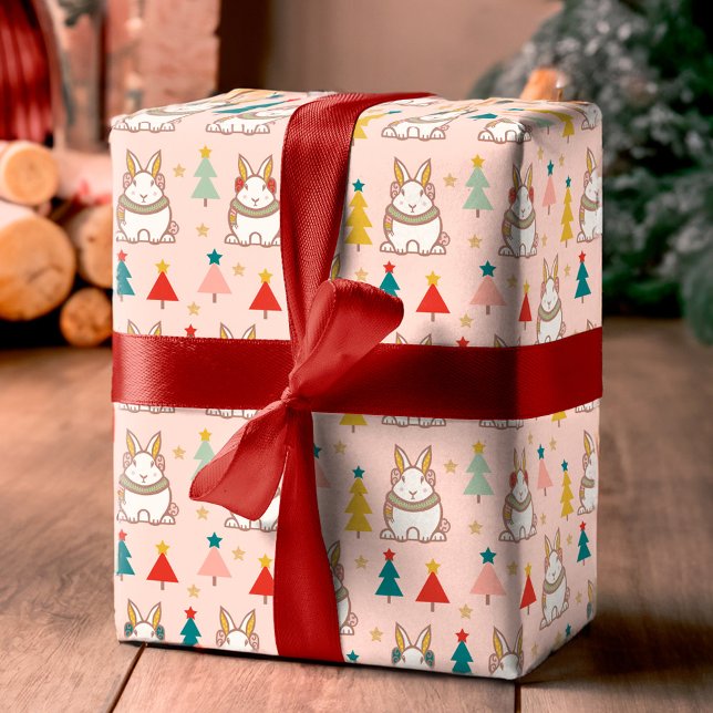 Cute Woodland Forest Bunny Rabbit Christmas Wrapping Paper (Cute Woodland Forest Bunny Rabbit Christmas Wrapping Paper)