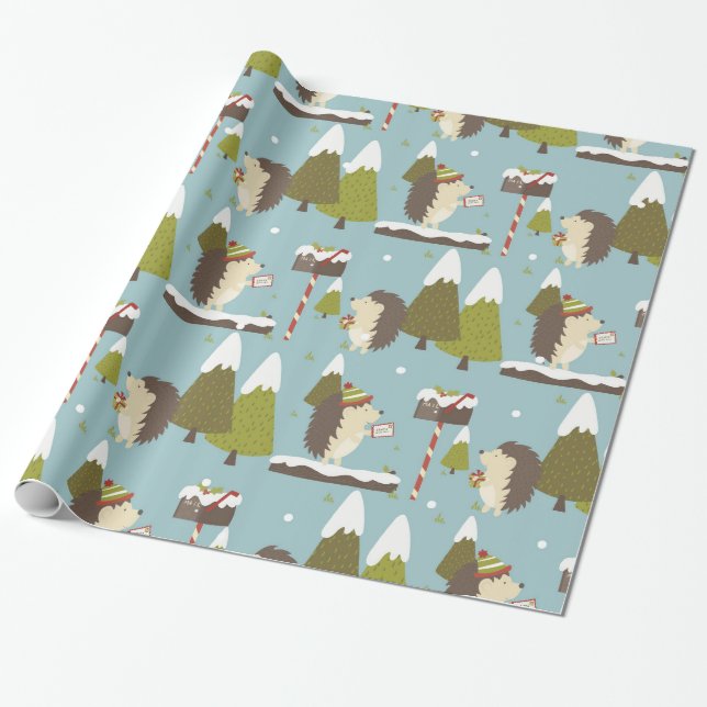 Cute Woodland Forest Wrapping Paper (Unrolled)