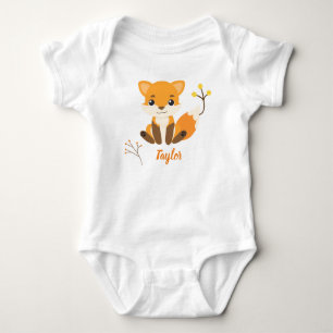 Cute Woodland Fox Baby Bodysuit