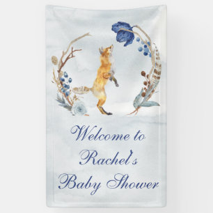 Cute Woodland Fox Baby Shower Banner