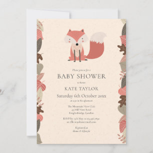 Cute Woodland Fox Baby Shower Sprinkle Couples Invitation