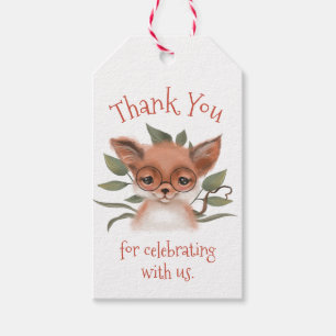 Cute Woodland Fox Baby Shower Thank You Gift Tags