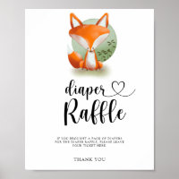 Cute Woodland Fox - diaper raffle
