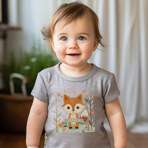 Cute Woodland fox, forest animals, gender neutral Baby T-Shirt