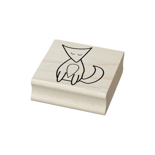 Cute Woodland Fox Line Art Illustration Drawing Rubber Stamp (Stamp)