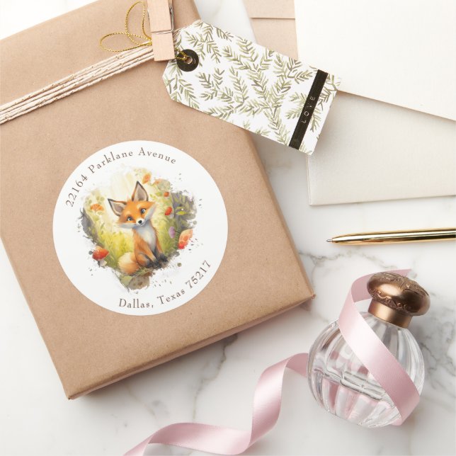 Cute Woodland Fox Return Address Envelope Seal (Gifting)