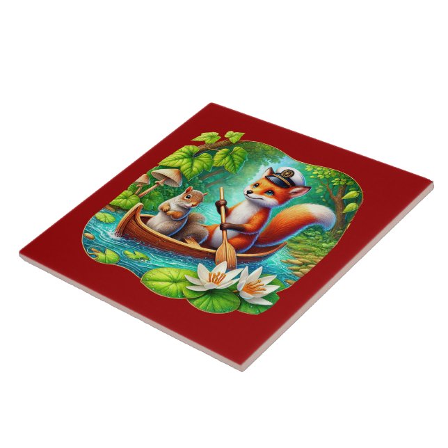 Cute woodland fox squirrel tile (Side)