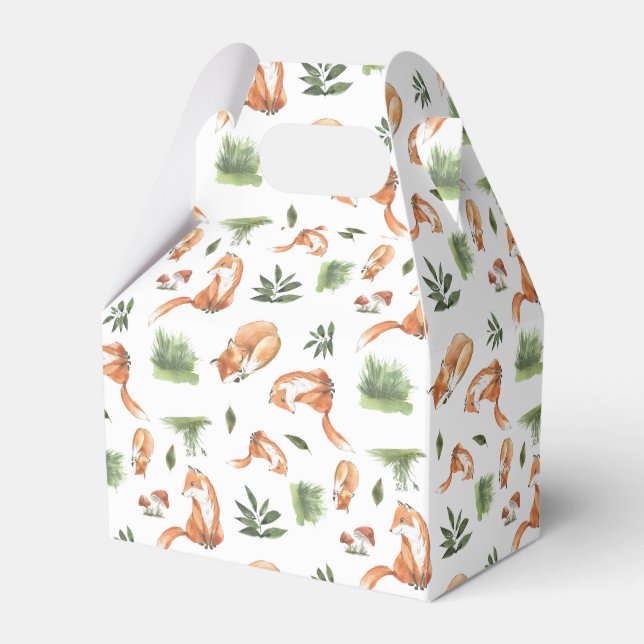 cute woodland fox tiled party favour box (Front Side)