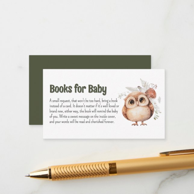Cute Woodland Friends Books for Baby Enclosure Card (Front/Back In Situ)