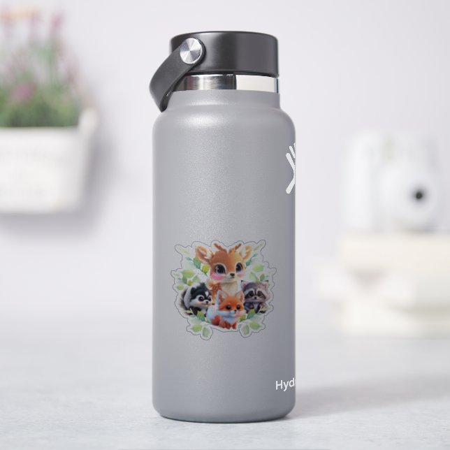 Cute Woodland friends fox skunk racoon deer (HydroFlask)