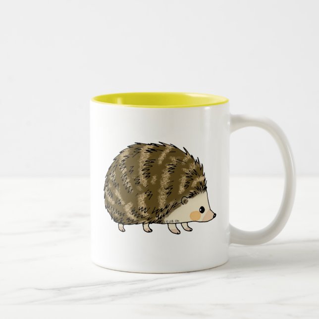 Cute Woodland Hedgehog Illustration   Two-Tone Coffee Mug (Right)